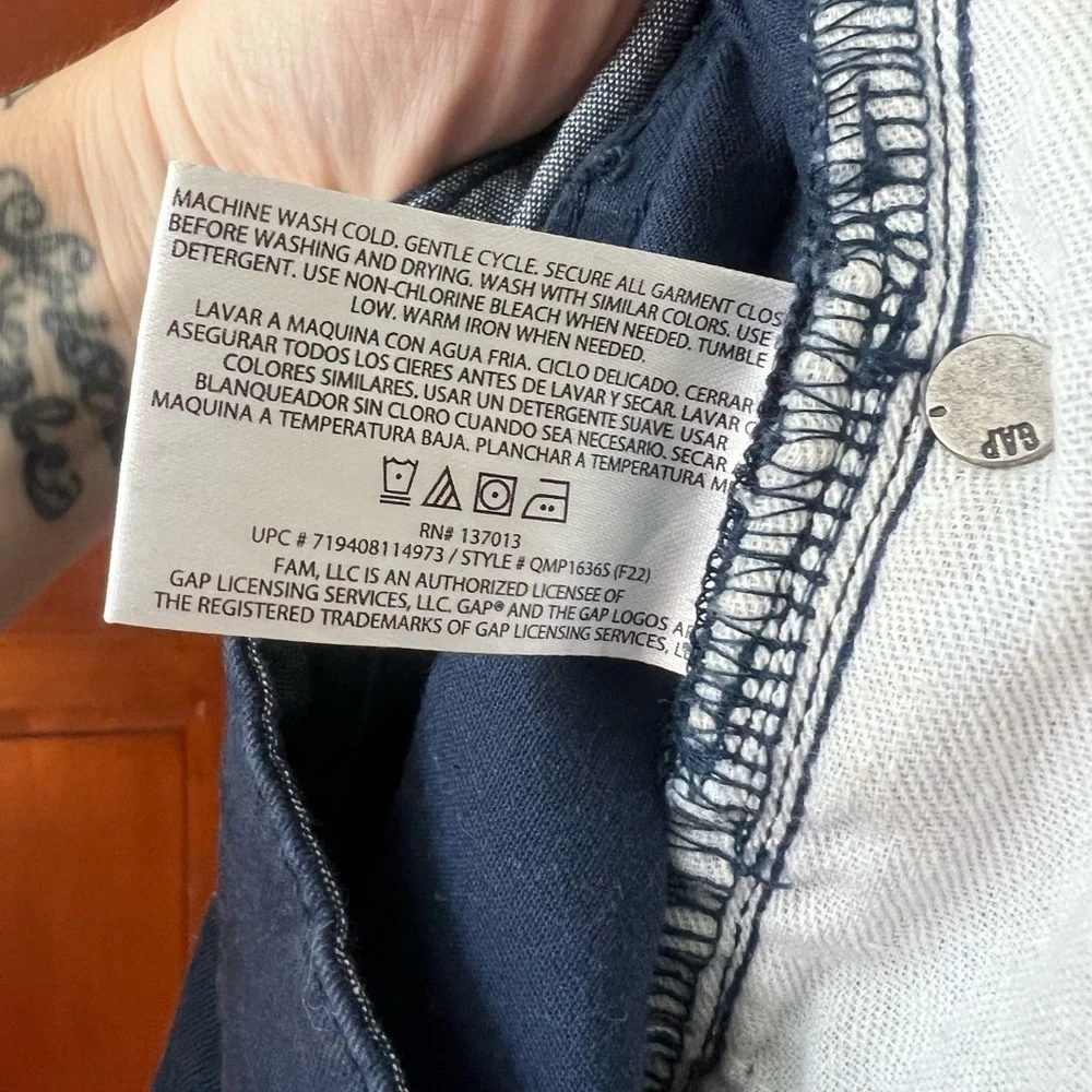 GAP Navy Blue Stretch Chino Pants 32x30 Straight Leg Workwear Casual Mens